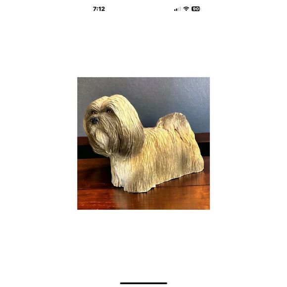 Brileyco Lhasa Apso Dog Figurine Signed Vintage Sculpture Hans Painted Artwork - Picture 10 of 10